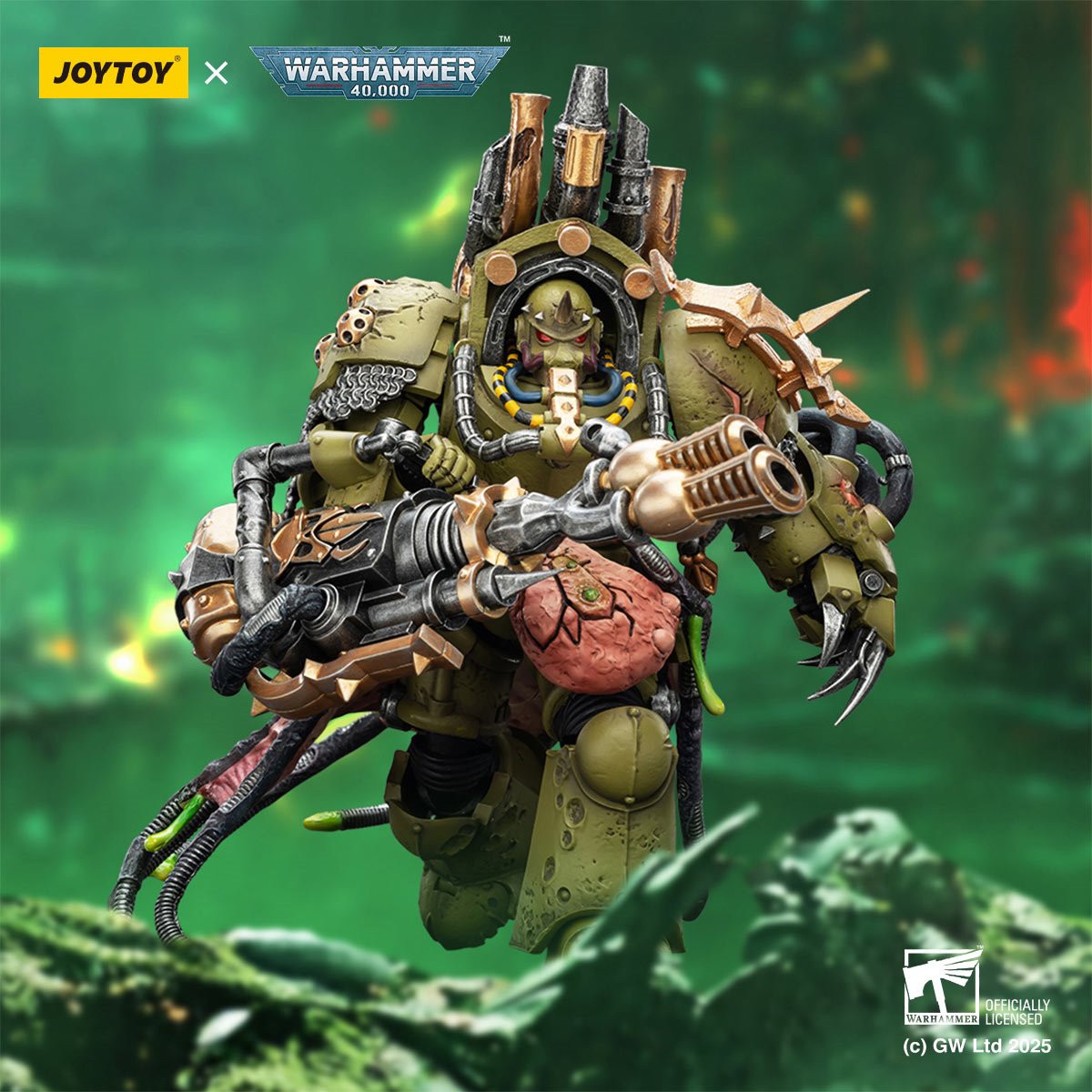 Joy Toy Warhammer 40,000 Death Guard Lord of Virulence with Power Fist and Twin Plague Spewer 1:18 Scale Action Figure