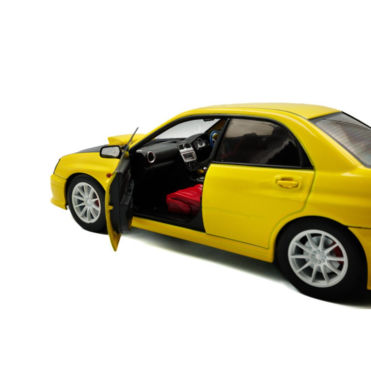 2003 Subaru WRX STI Bright Yellow 1:18 Scale Die-Cast Metal Vehicle