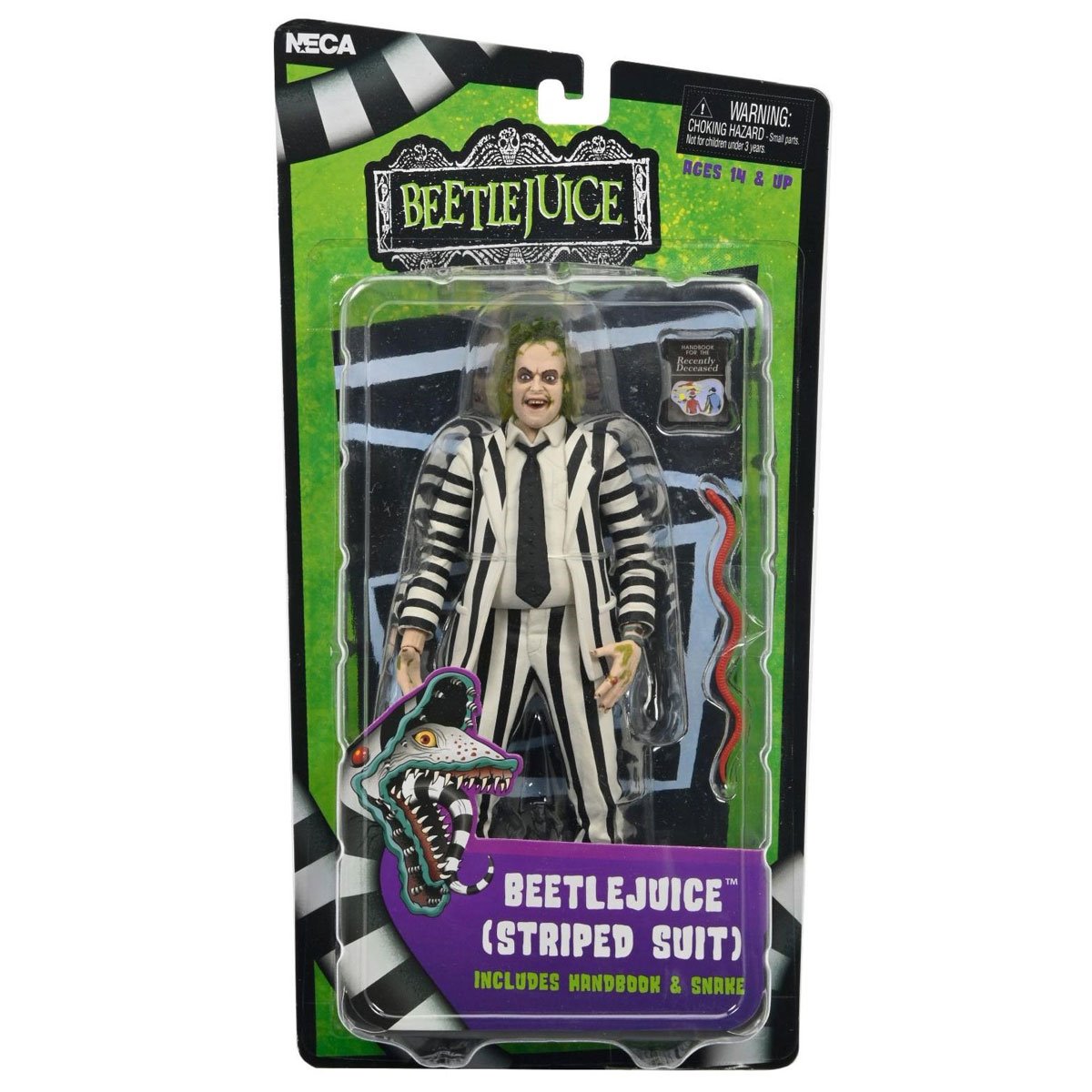 Beetlejuice (1988) Black and White Striped Suit 7-Inch Scale Action Figure