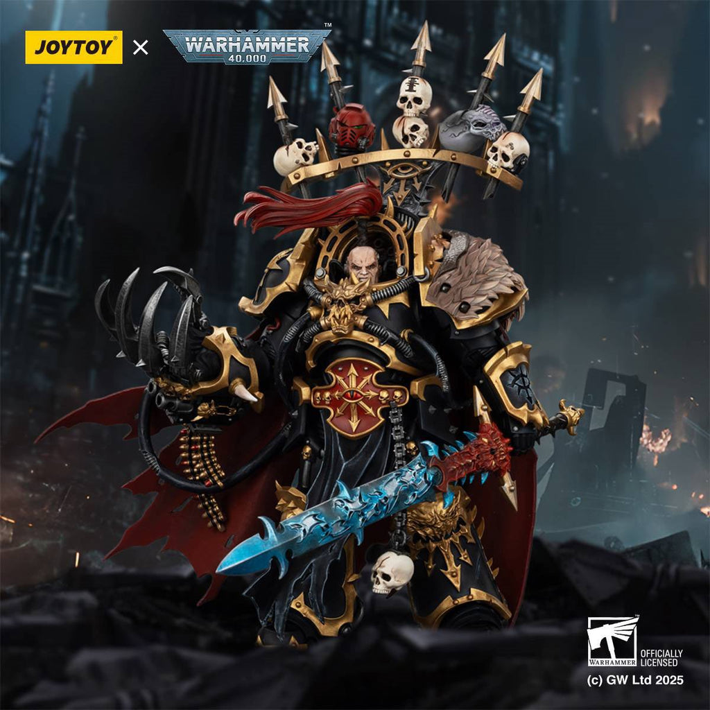 Joy Toy Warhammer 40,000 Black Legion Abaddon the Despoiler with Drach'nyen and Talon of Horus 1:18 Scale Action Figure