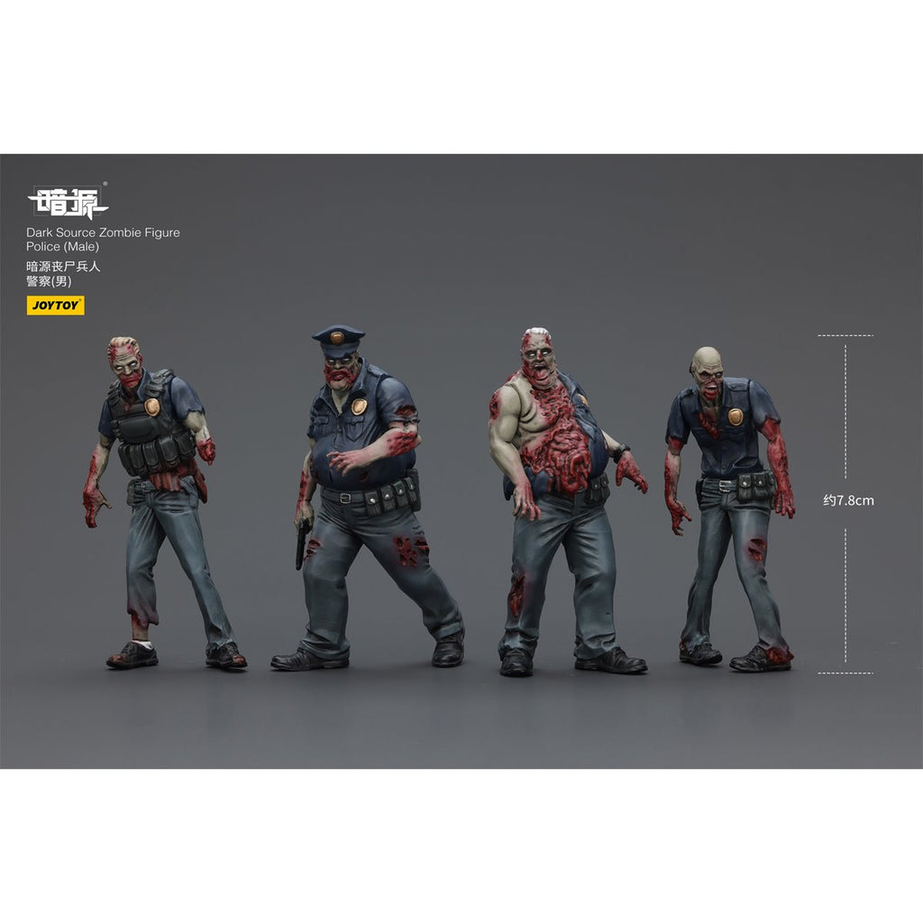 Joy Toy Dark Source Zombie Police 1:25 Scale Action Figure 4-Pack