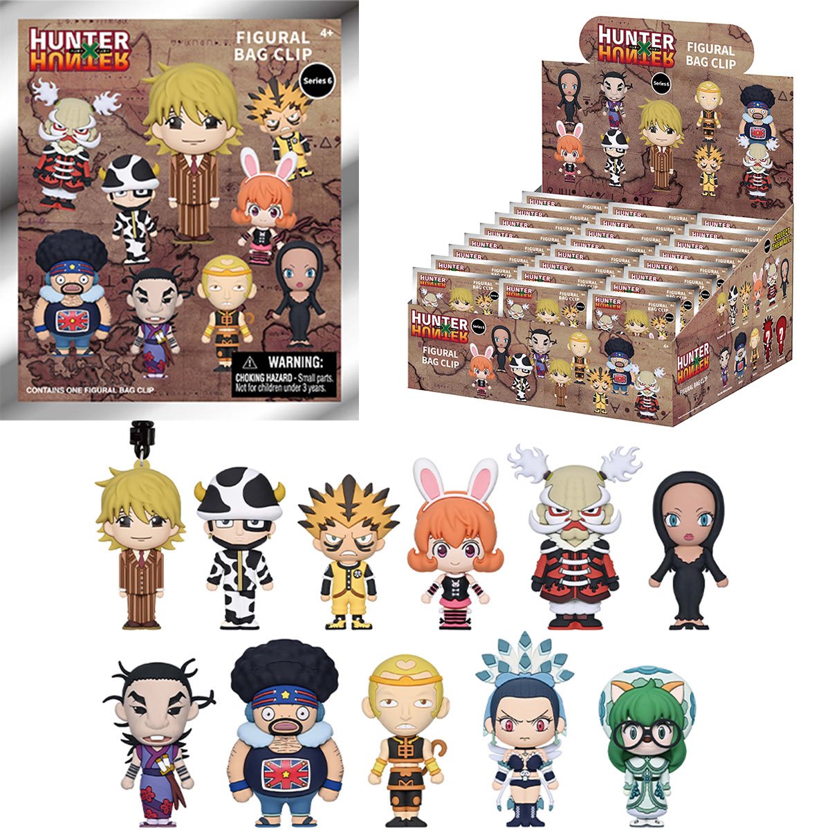 Hunter x Hunter Series 6 3D Foam Bag Clip Display Case of 24