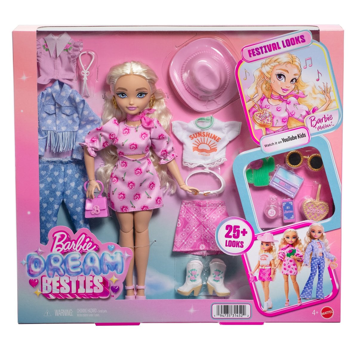 Barbie Dream Besties Festival Looks Barbie Malibu Doll