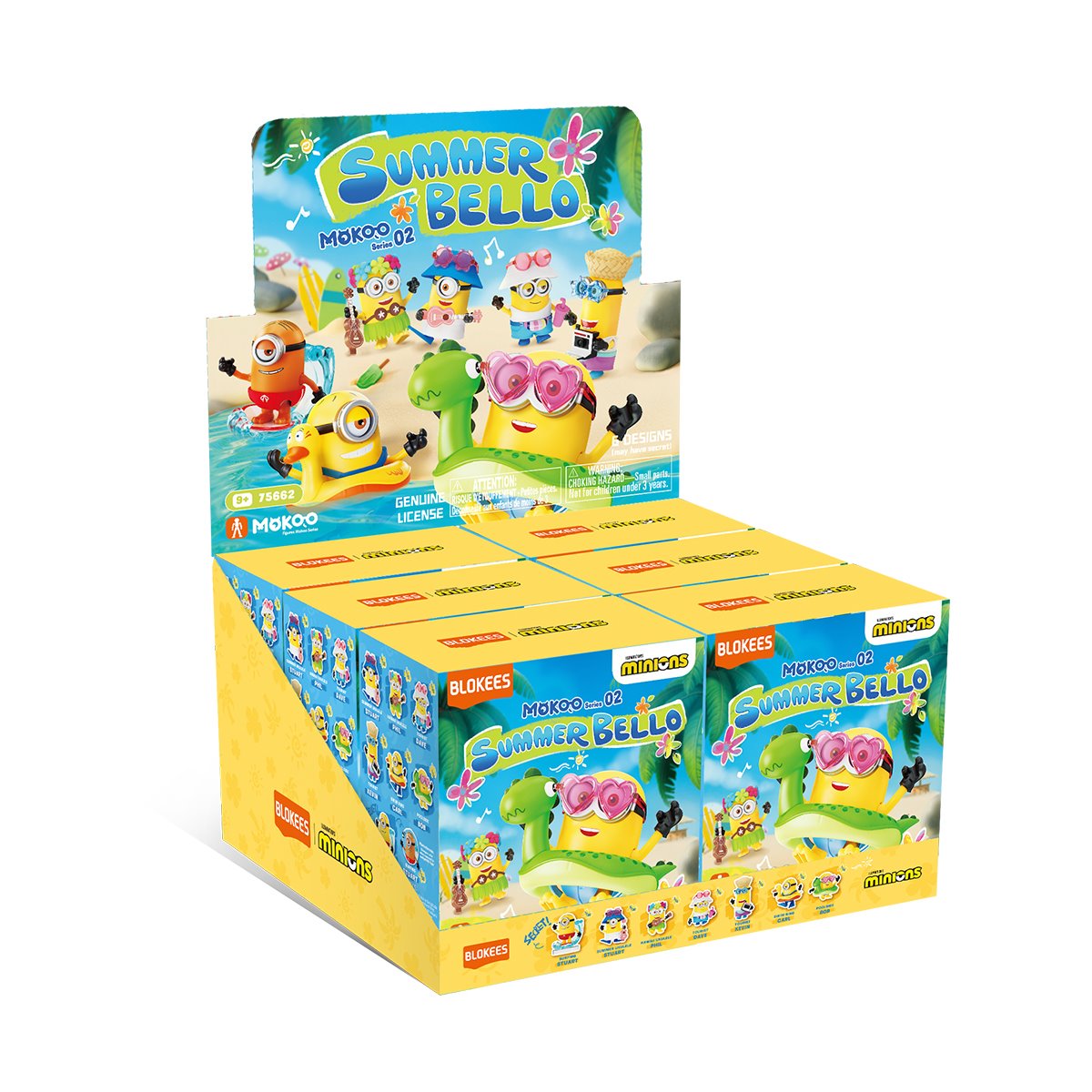 Minions Mokoo 02 Summer Bello Blind Box Mini Model Kit Case of 6