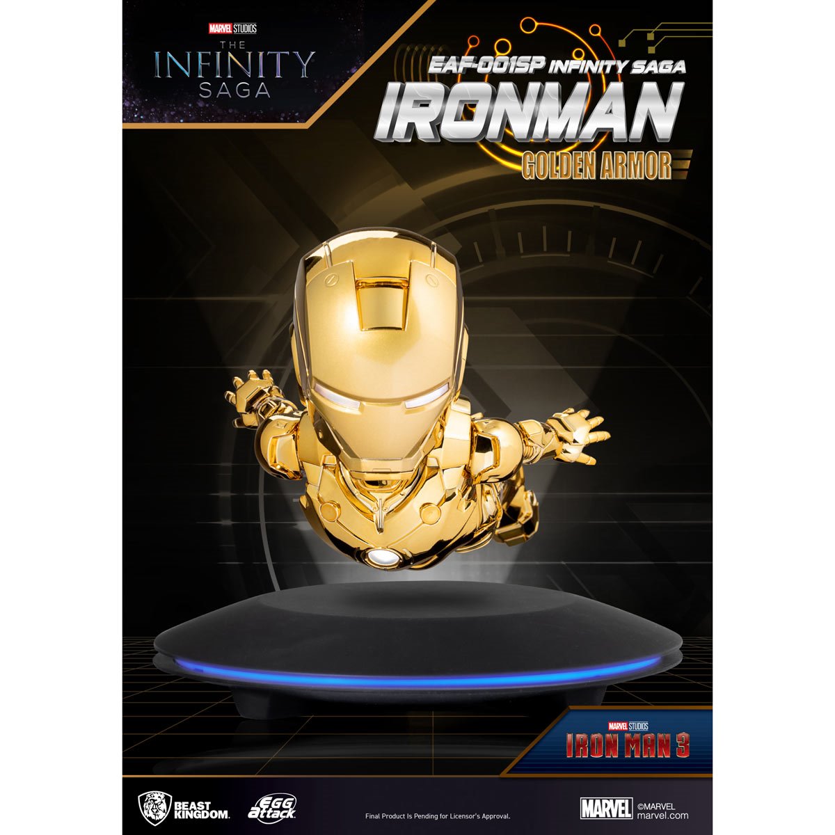 Marvel Studios: The Infinity Saga Iron Man Golden Armor Version EAF-001SP Egg Attack Floating Statue