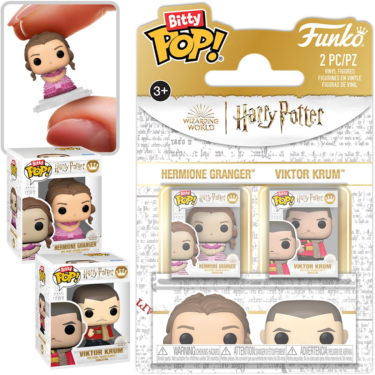 Harry Potter and the Goblet of Fire Hermione Granger and Viktor Krum Funko Bitty Pop! Mini-Figure 2-Pack