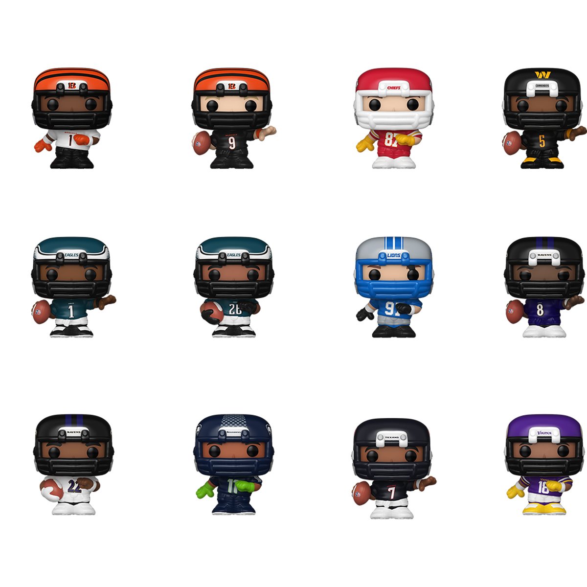 NFL Football Funko Bitty Pop! Mini-Figure Display Case of 24