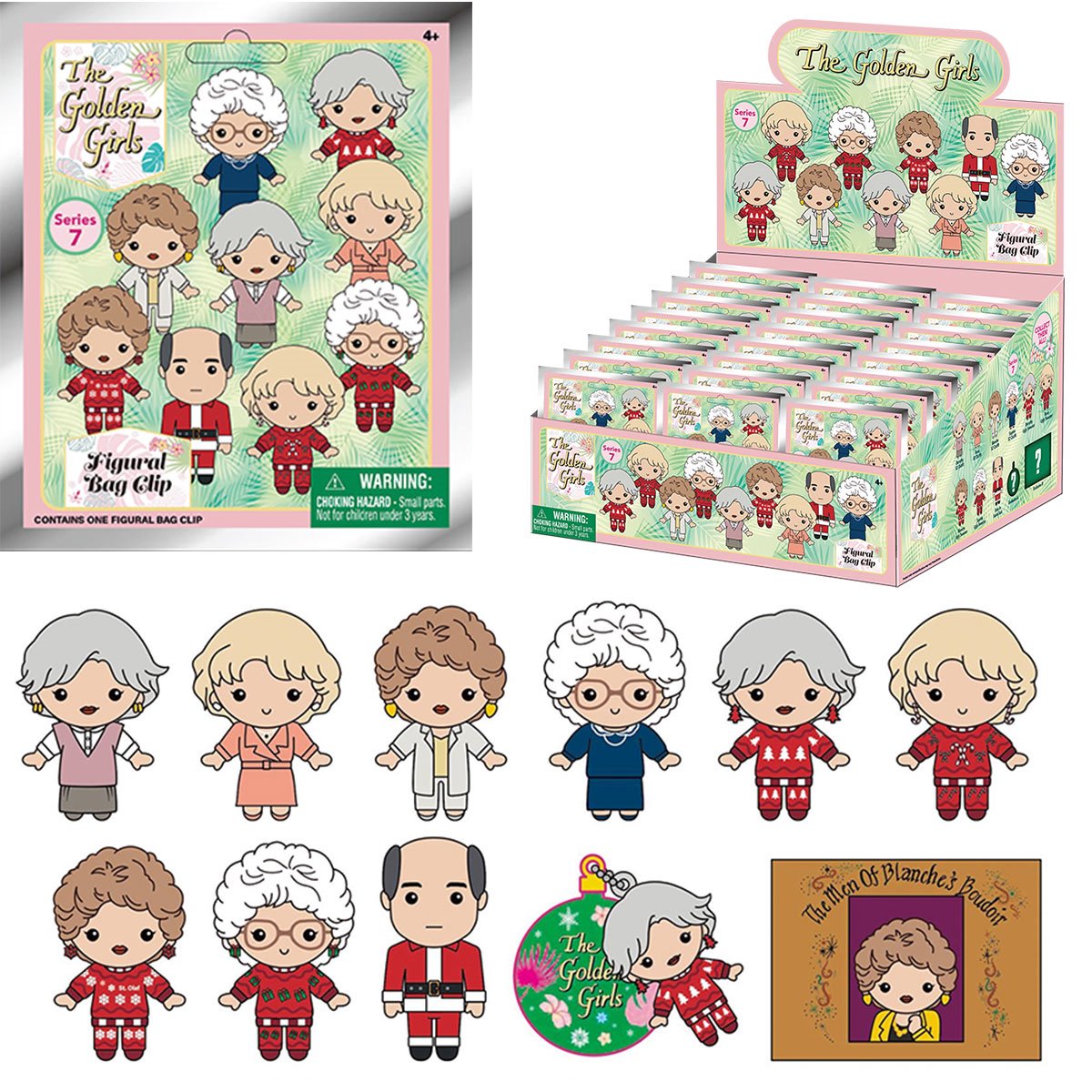 Golden Girls Series 7 3D Foam Bag Clip Display Case of 24