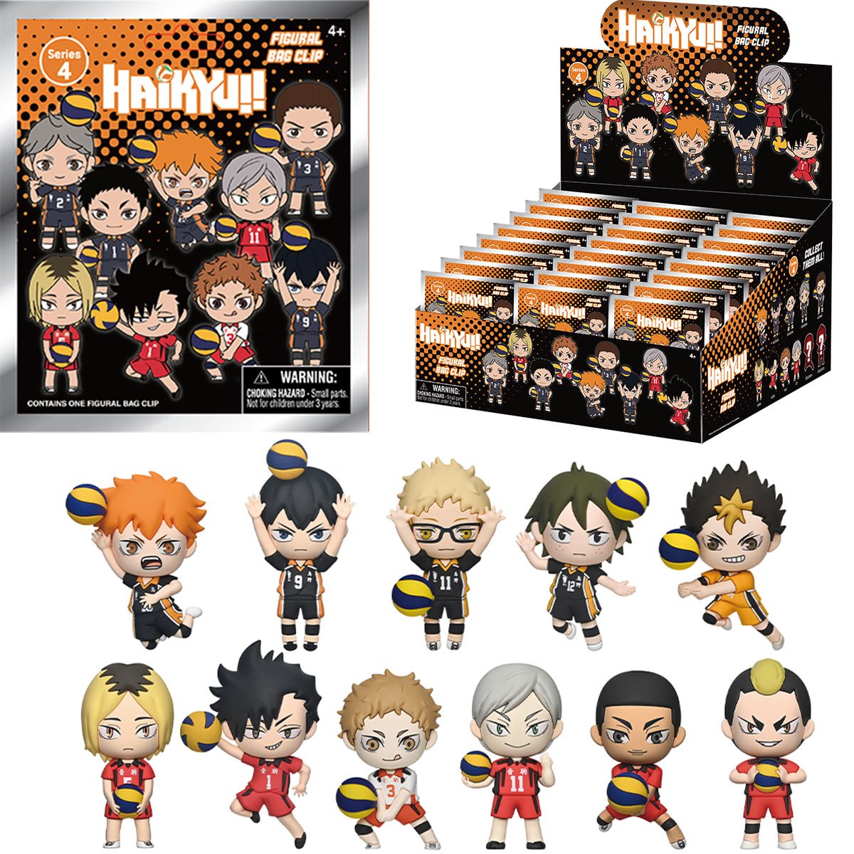 Haikyu!! Series 4 3D Foam Bag Clip Display Case of 24