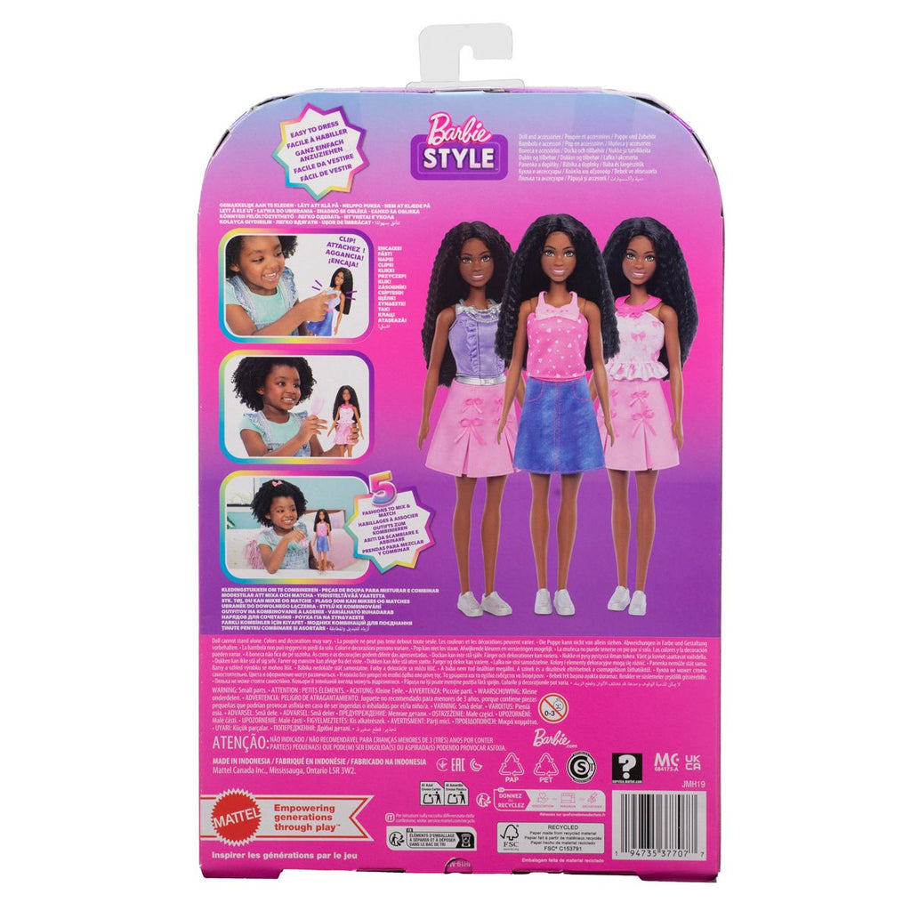 Barbie Easy to Dress Doll & Accessories with Black Hair