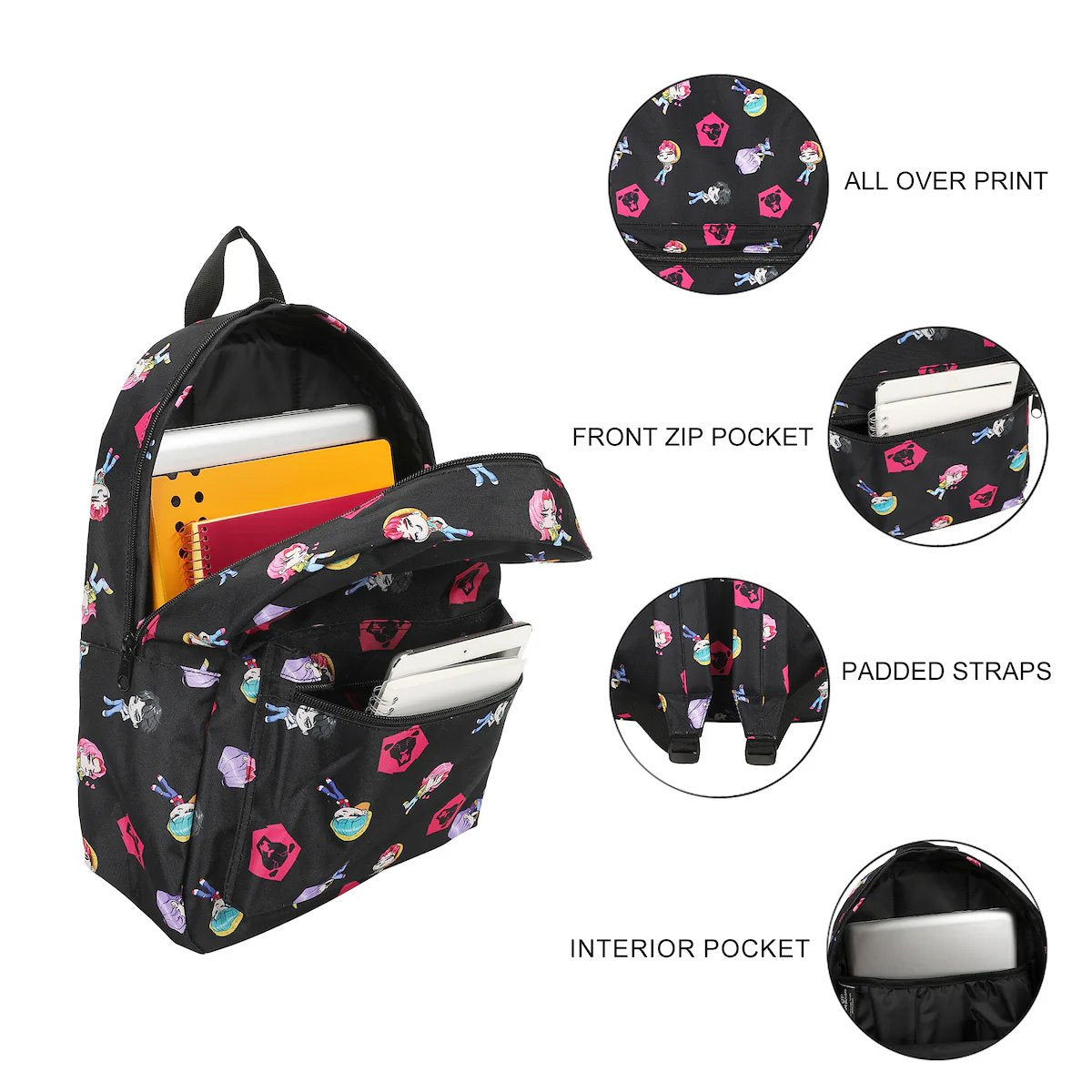 KPop Demon Hunters Chibi Saja Boys 16 1/2-Inch Backpack