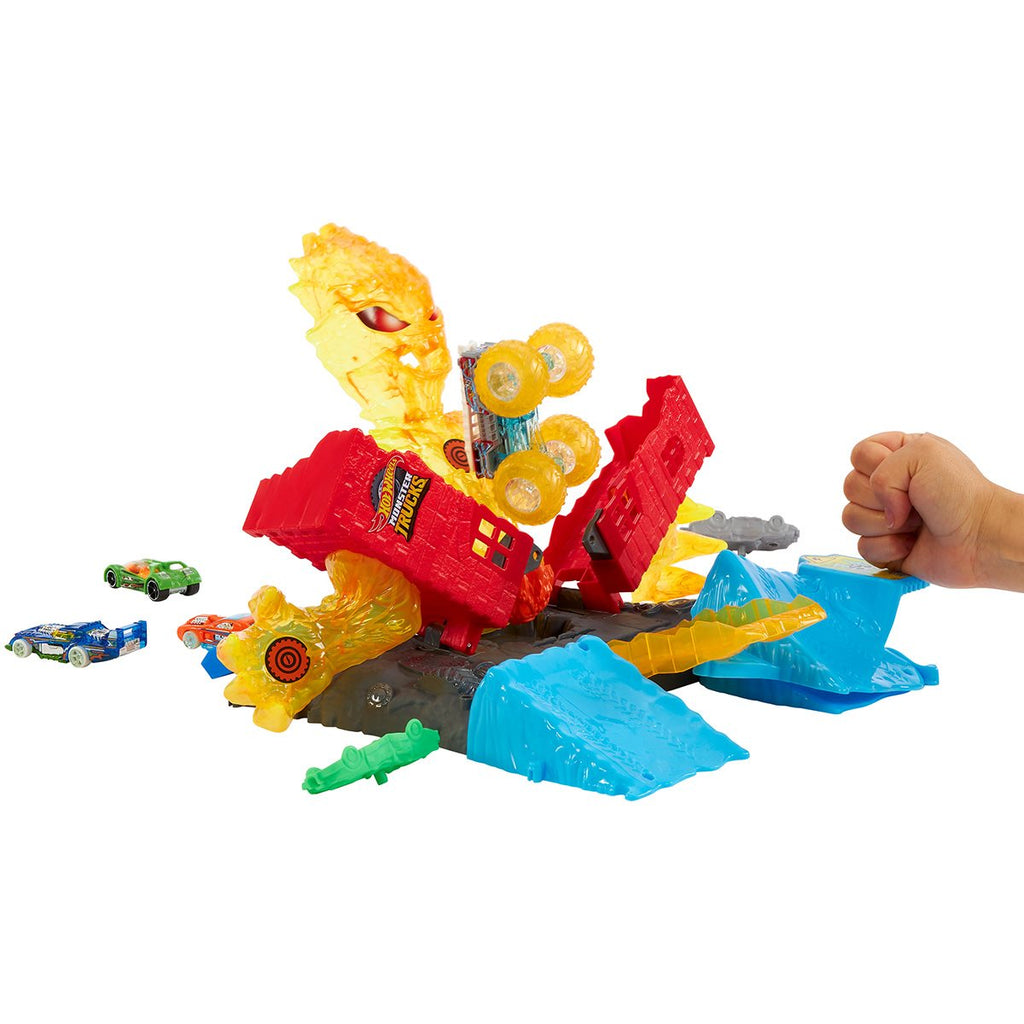 Hot Wheels Monster Trucks 5 Alarm Torch Tower Takedown Playset