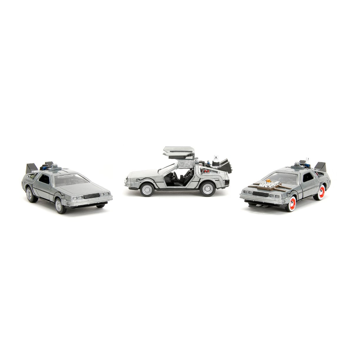 Hollywood Rides Back to the Future Time Machine 1:32 Die-Cast Metal Vehicle 3-Pack