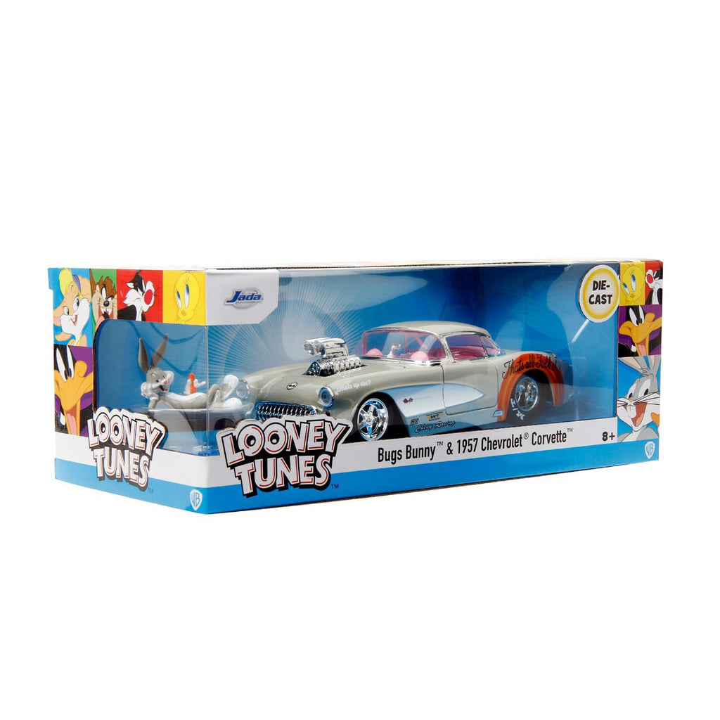 Looney Tunes Hollywood Rides 1956 Chevrolet Corvette with Bugs Bunny Figure