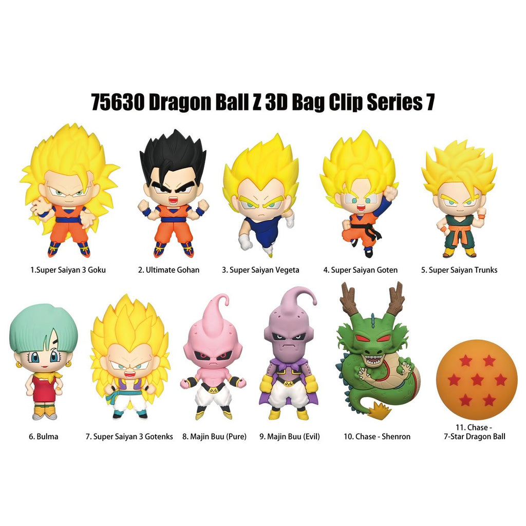 Dragon Ball Z Series 7 3D Foam Bag Clip Display Case of 24