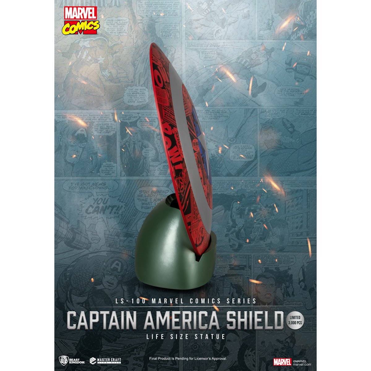 Marvel Comics Series Captain America Life Size Shield LS-100 Master Craft Statue