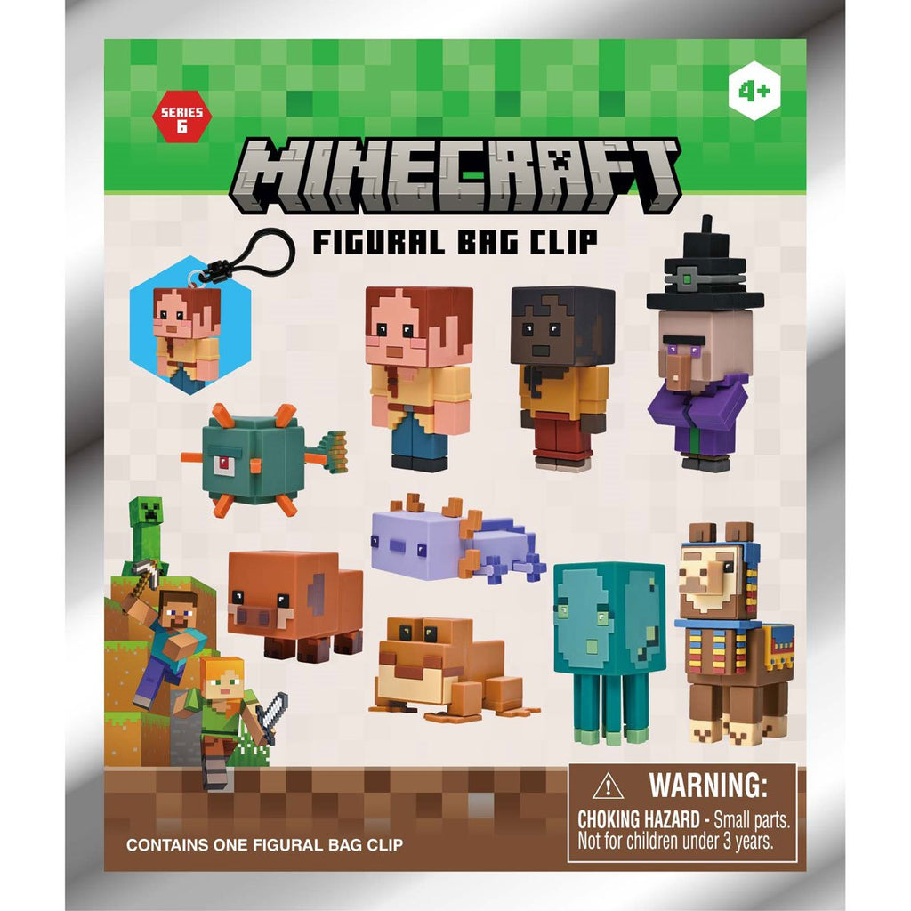 Minecraft Series 6 3D Foam Bag Clip Random 6-Pack