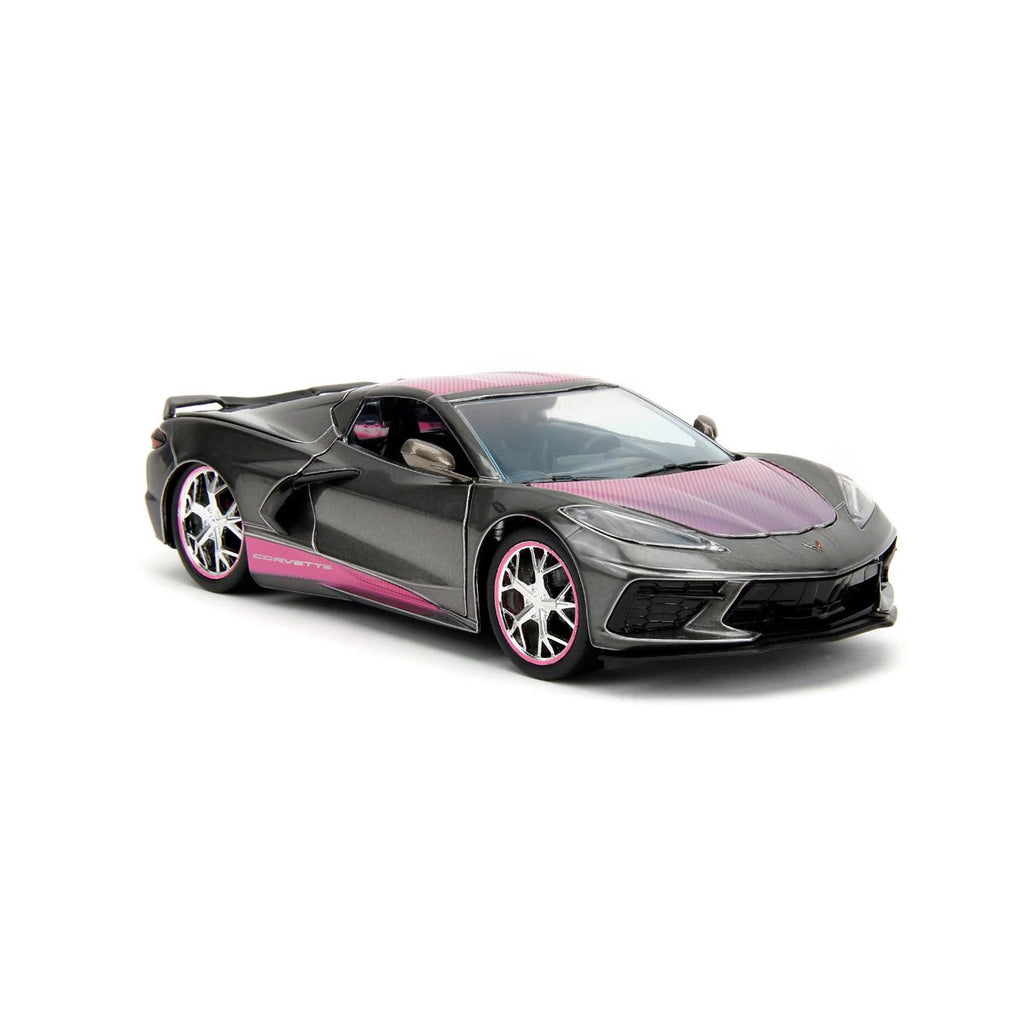 Pink Slips 2020 Corvette Stingray with Base 1:24 Scale Die-Cast Metal Vehicle