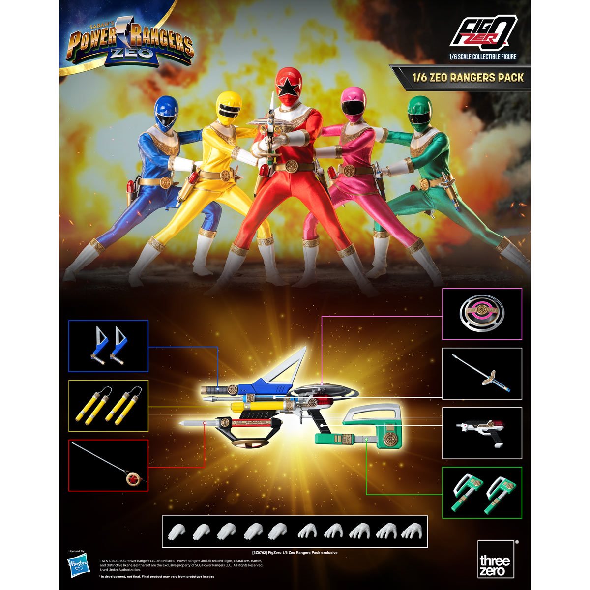 Power Rangers Zeo Rangers FigZero 1:6 Scale Action Figure 5-Pack