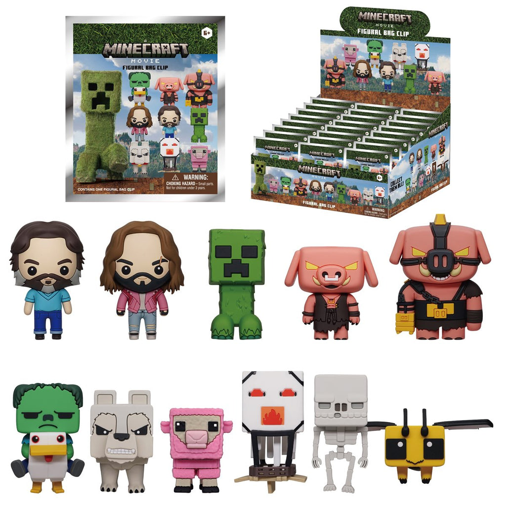 A Minecraft Movie 3D Foam Bag Clip Random 6-Pack