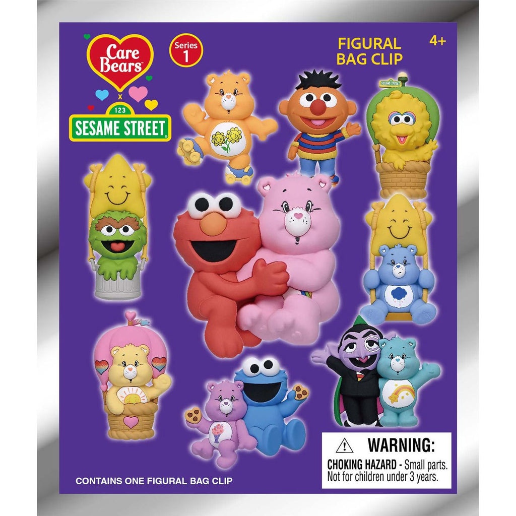 Care Bears x Sesame Street 3D Foam Bag Clip Random 6-Pack