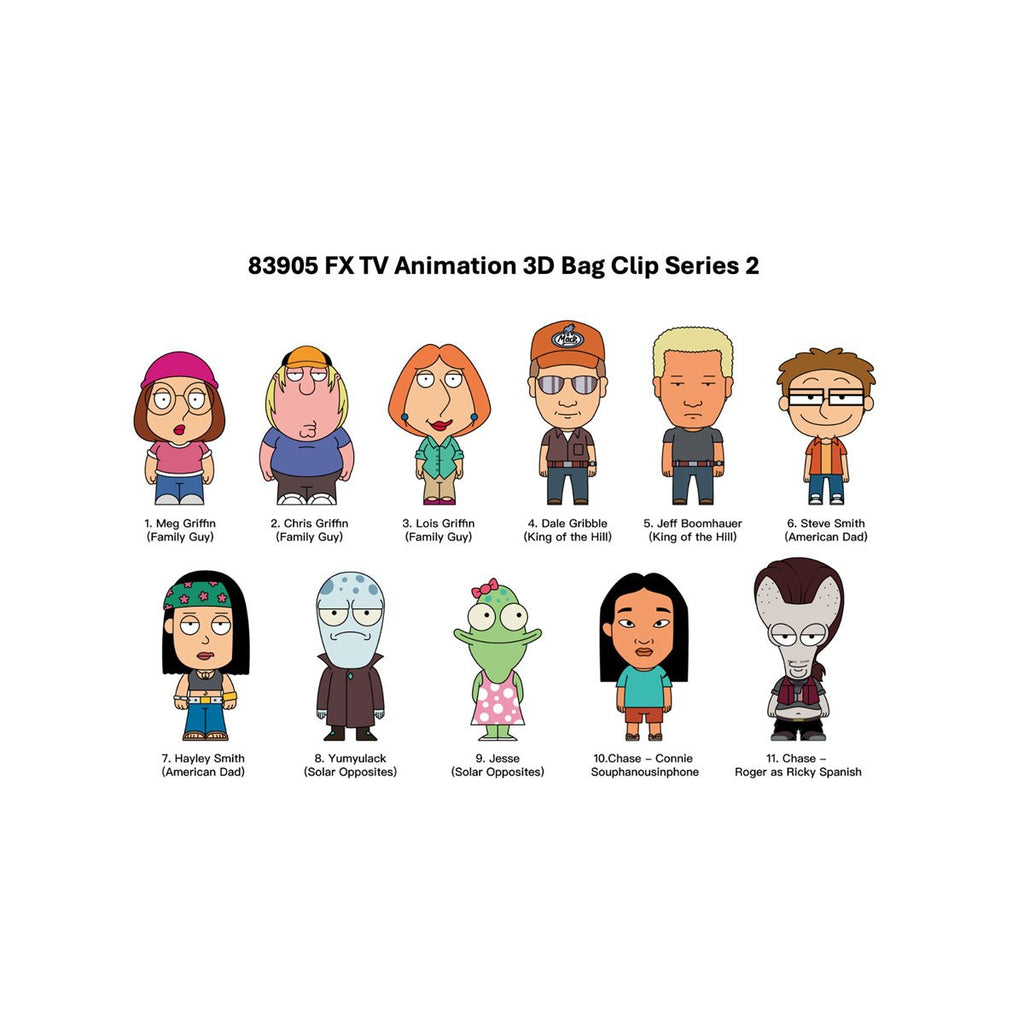 FX Animation Series 2 3D Foam Bag Clip Display Case of 24