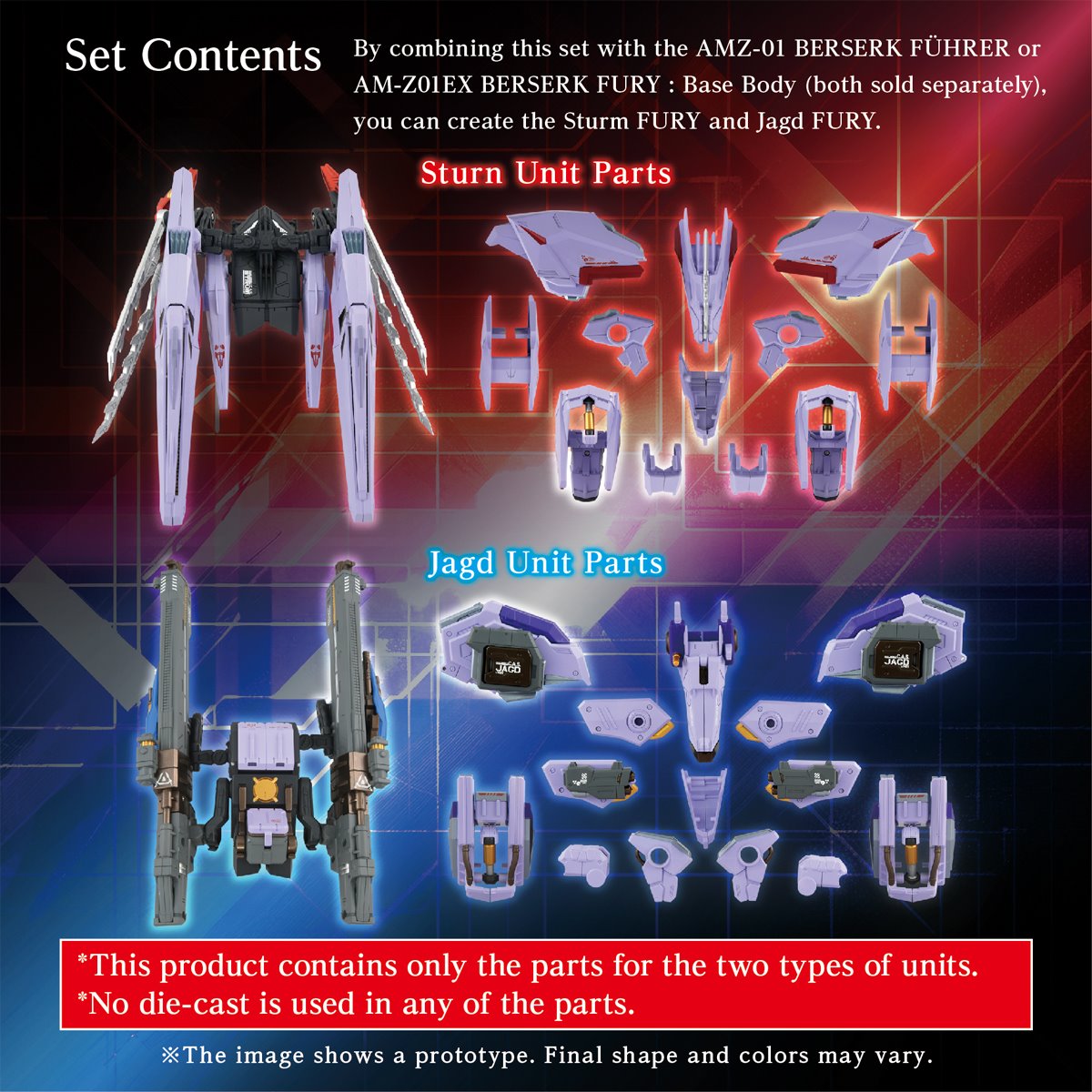 Zoids AM-Z01CP Berserk Fury Sturm & Jagd Unit Adamas Machina Model Kit Accessory Set