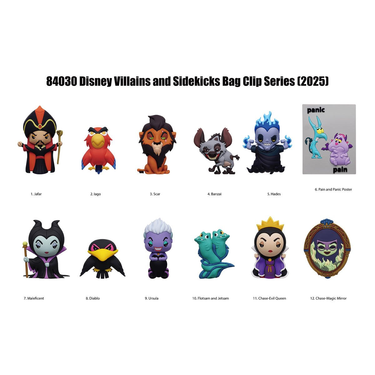 Disney Villains Series 4 3D Foam Bag Clip Display Case of 24