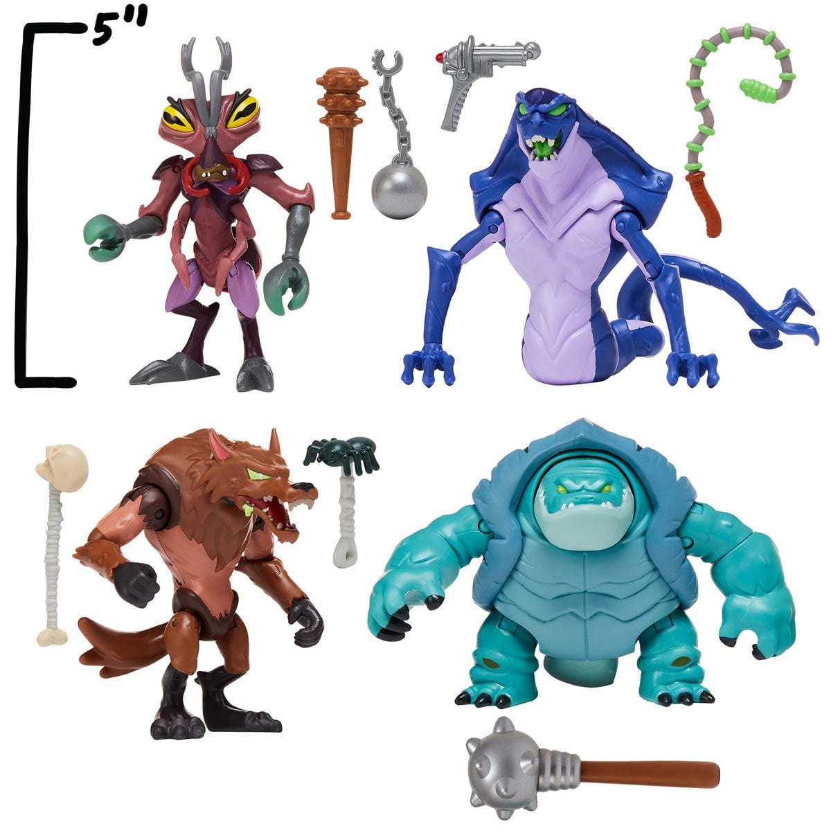 Tales of the Teenage Mutant Ninja Turtles Mutants Antrax Scale Tail Tokka Rahzar Action Figure 4-Pack