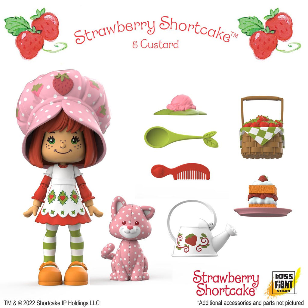 Strawberry Shortcake Wave 1 Strawberry Shortcake and Custard Action Figure