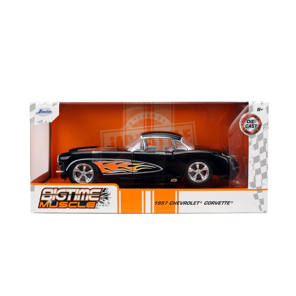 Bigtime Muscle 1957 Black Chevrolet Corvette 1:24 Scale Die-Cast Metal Vehicle