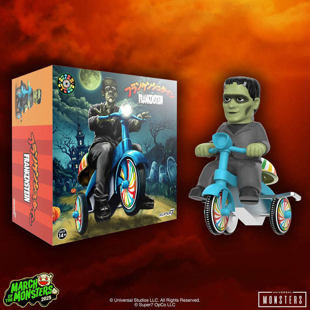 Universal Monsters Frankenstein (Black with Blue Trike) Super Cycles Vinyl Figure