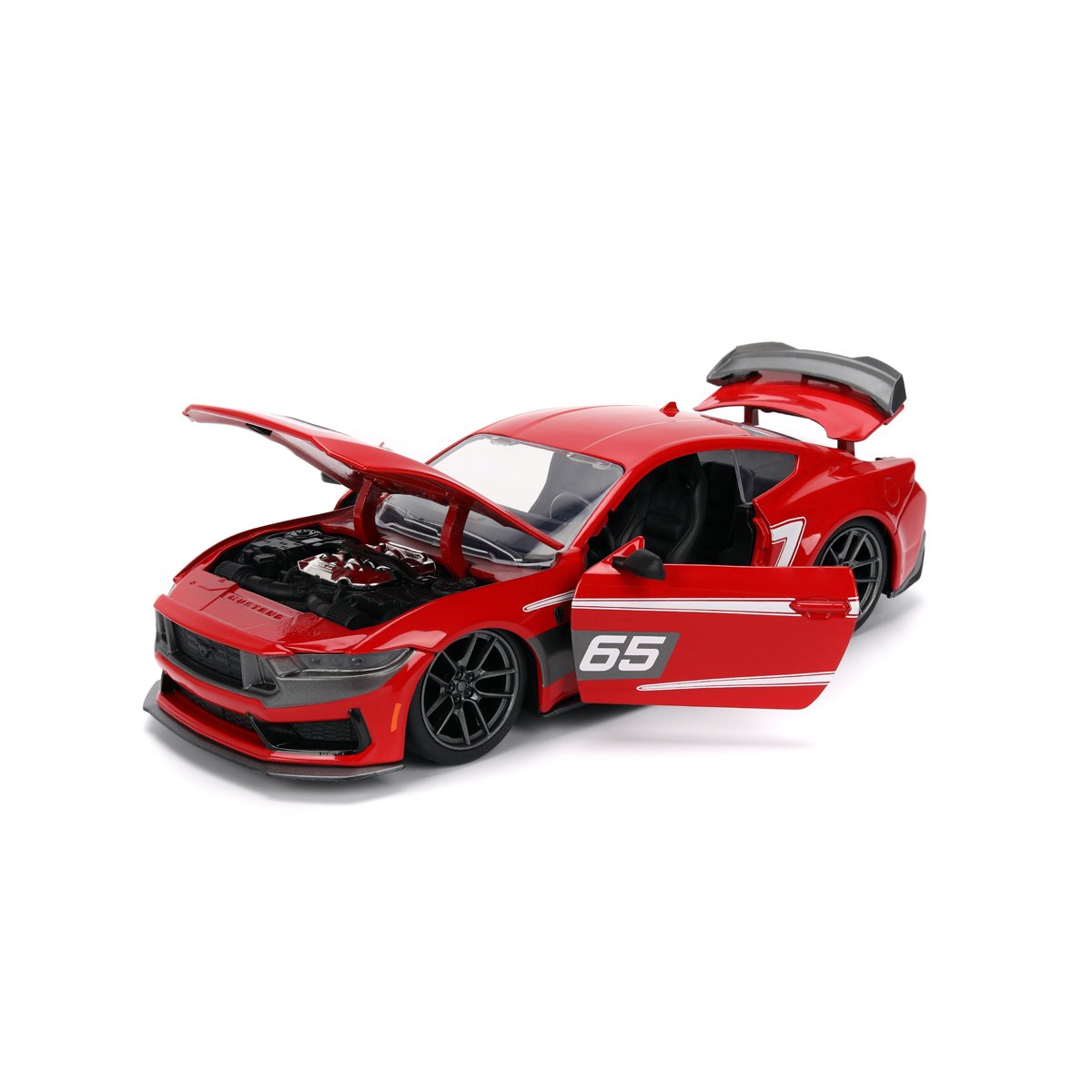 Bigtime Muscle 2024 Ford Mustang Dark Horse Glossy Red 1:24 Scale Die-Cast Metal Vehicle