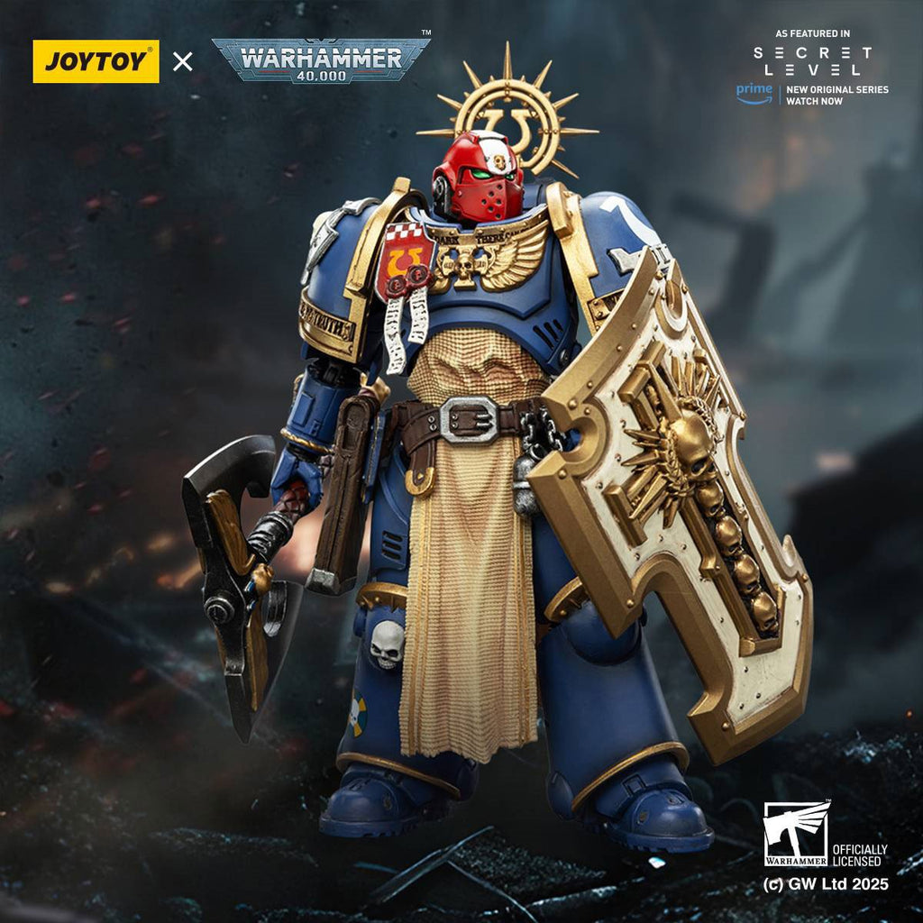 Joy Toy Warhammer 40,000 Ultramarines Metaurus with Power Axe, Stormshield and Plasma Pistol 1:18 Scale Action Figure