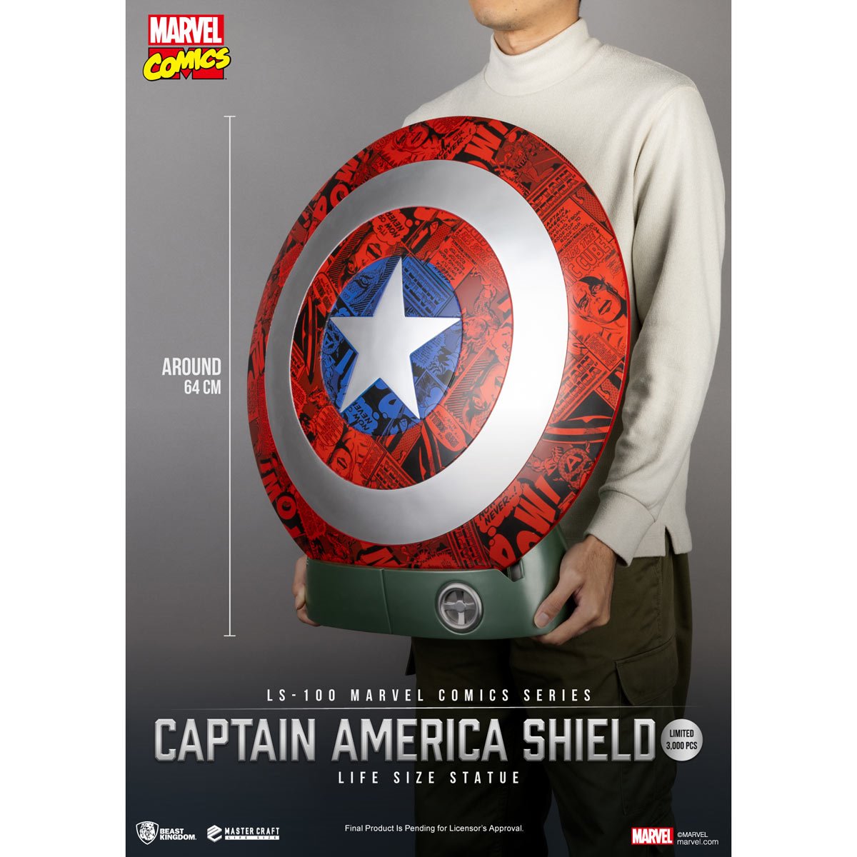 Marvel Comics Series Captain America Life Size Shield LS-100 Master Craft Statue