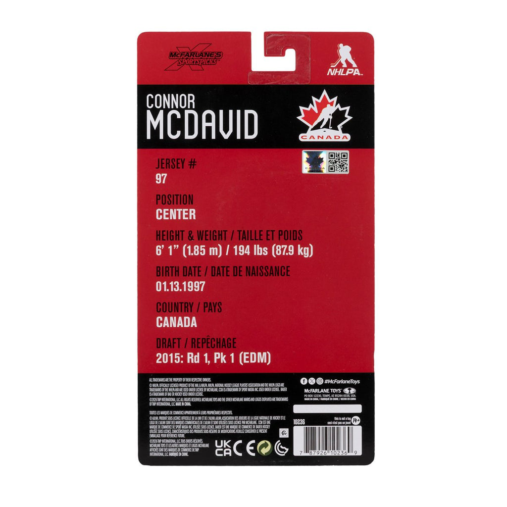McFarlanes SportsPicks Hockey Canada Connor McDavid Olympics 2026 6-Inch Scale Articulated Action Figure