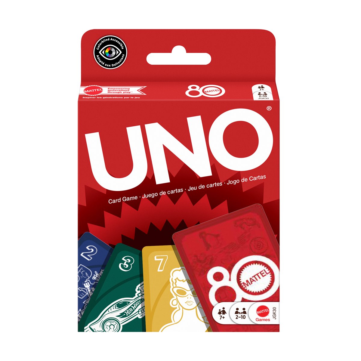UNO Mattel 80th Ruby Red Card Game