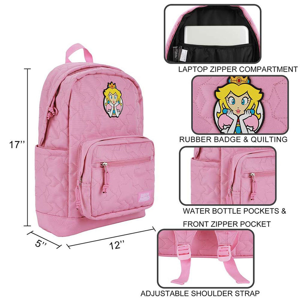 Super Mario Princess Quilted Backpack