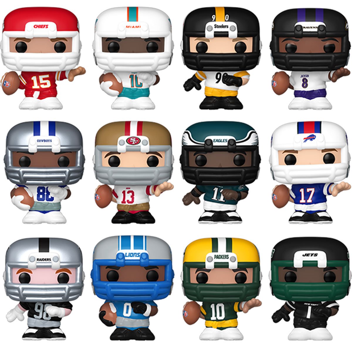 NFL Funko Bitty Pop! Mini-Figure Singles Display Case of 24