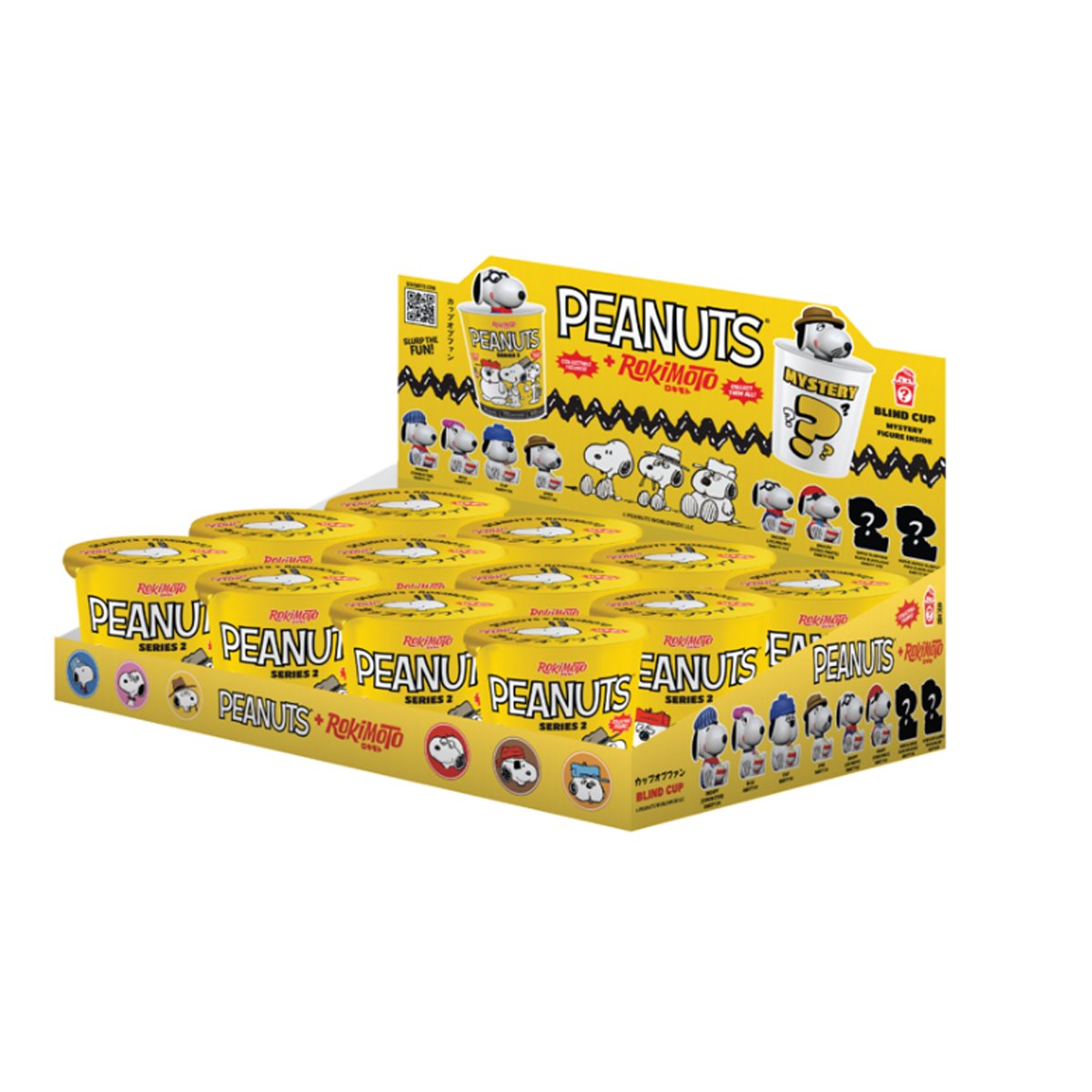 Peanuts Rokimoto Series 2 Cup Vinyl Figure Display Case of 12