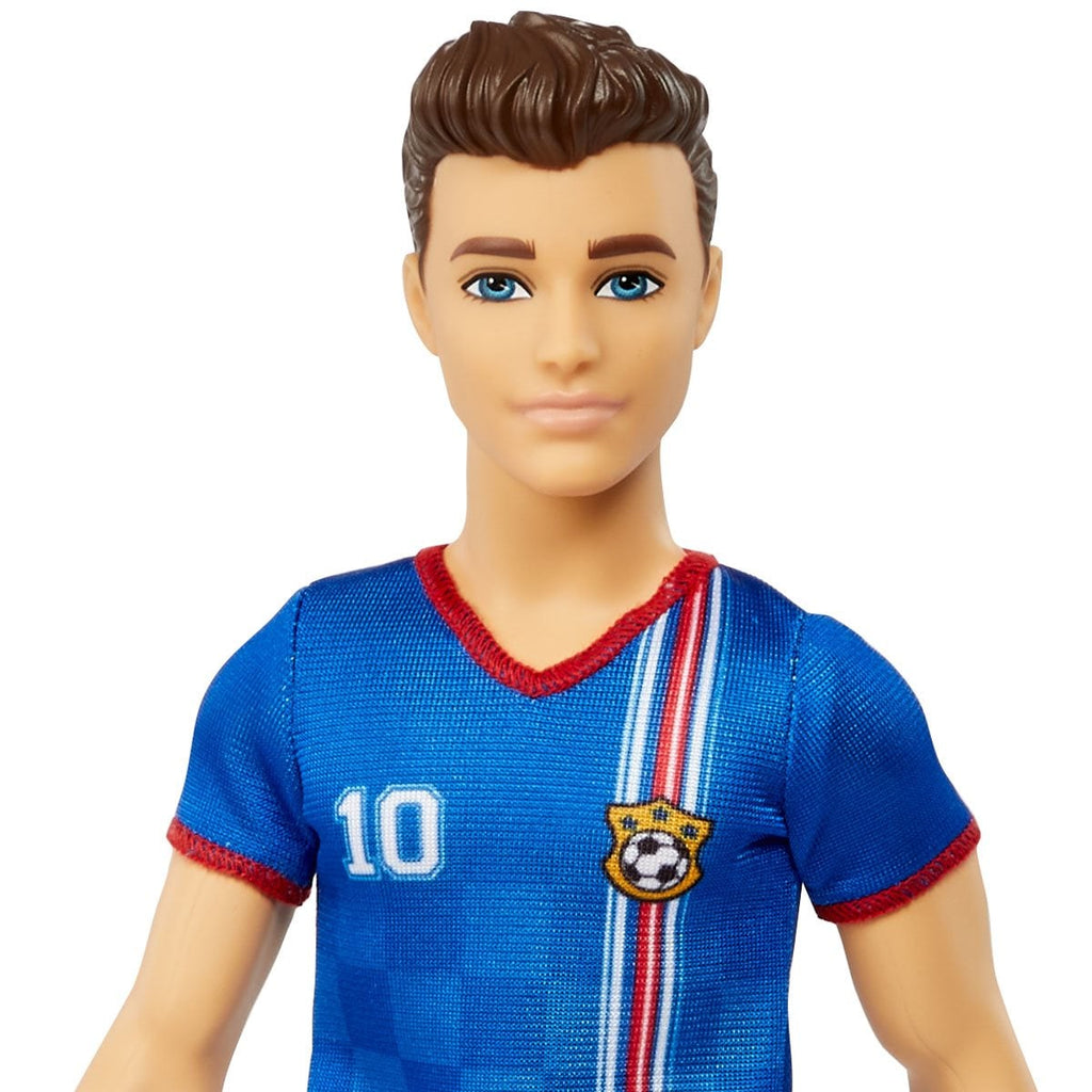Barbie Ken Soccer Player Doll with Blue Shirt and Black Shorts