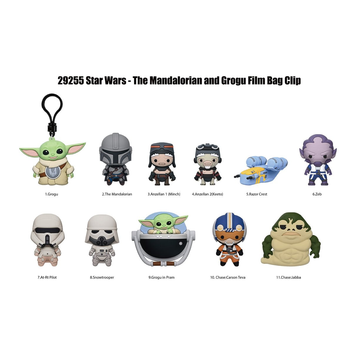 Star Wars: The Mandalorian & Grogu Movie 3D Foam Bag Clip Display Case of 24