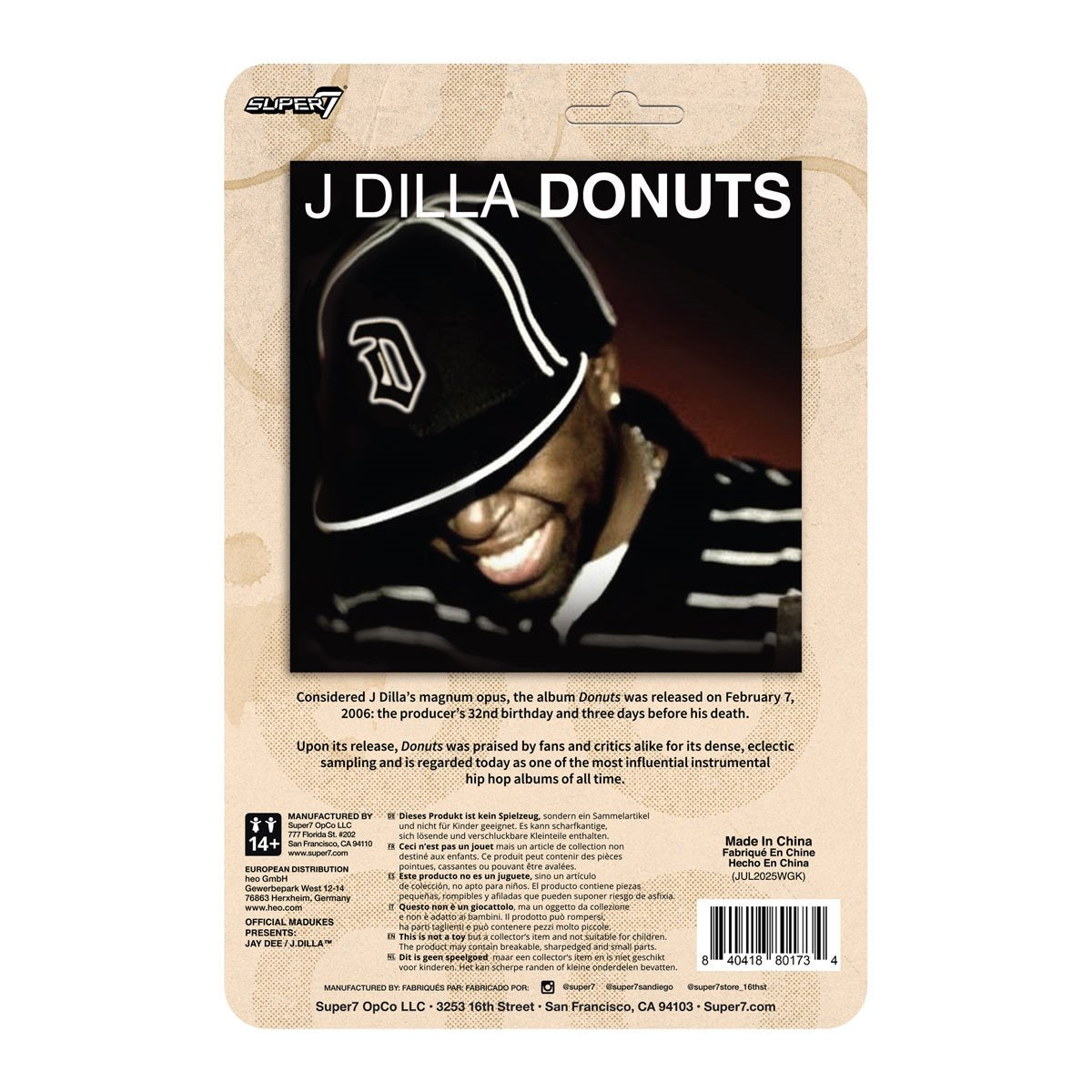 J Dilla (Donuts) 3 3/4-Inch ReAction Figure