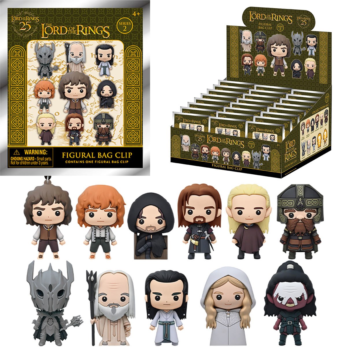 The Lord of the Rings Series 2 3D Foam Bag Clip Display Case of 24