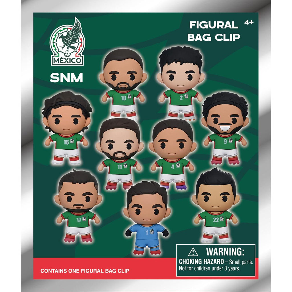 Mexico Soccer Men's National Team 3D Foam Bag Clip Display Case of 24