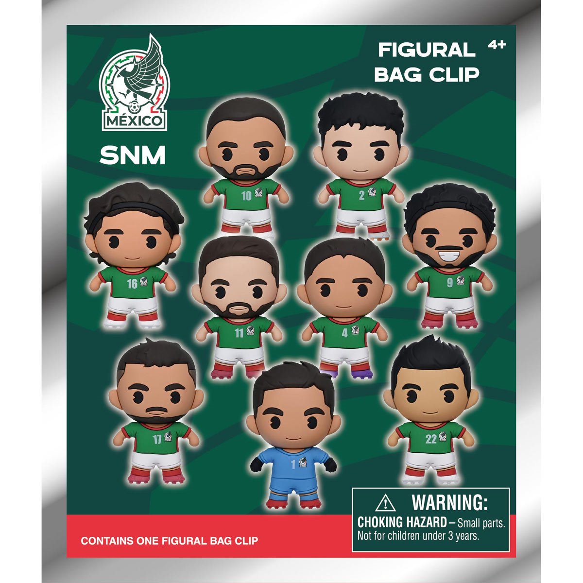 Mexico Soccer Men's National Team 3D Foam Bag Clip Display Case of 24