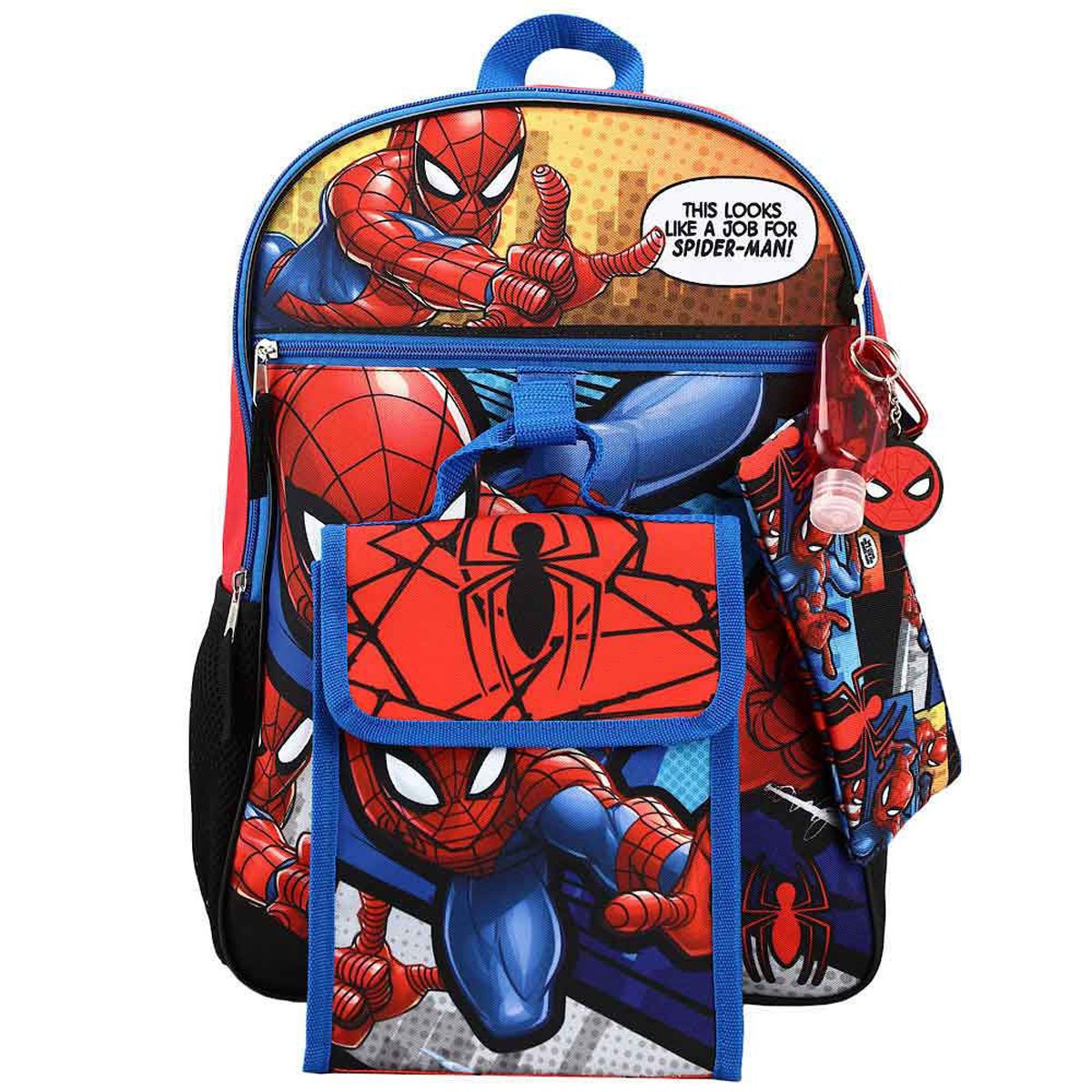 Marvel Spider-Man Comic Book Youth Backpack 6-Piece Set