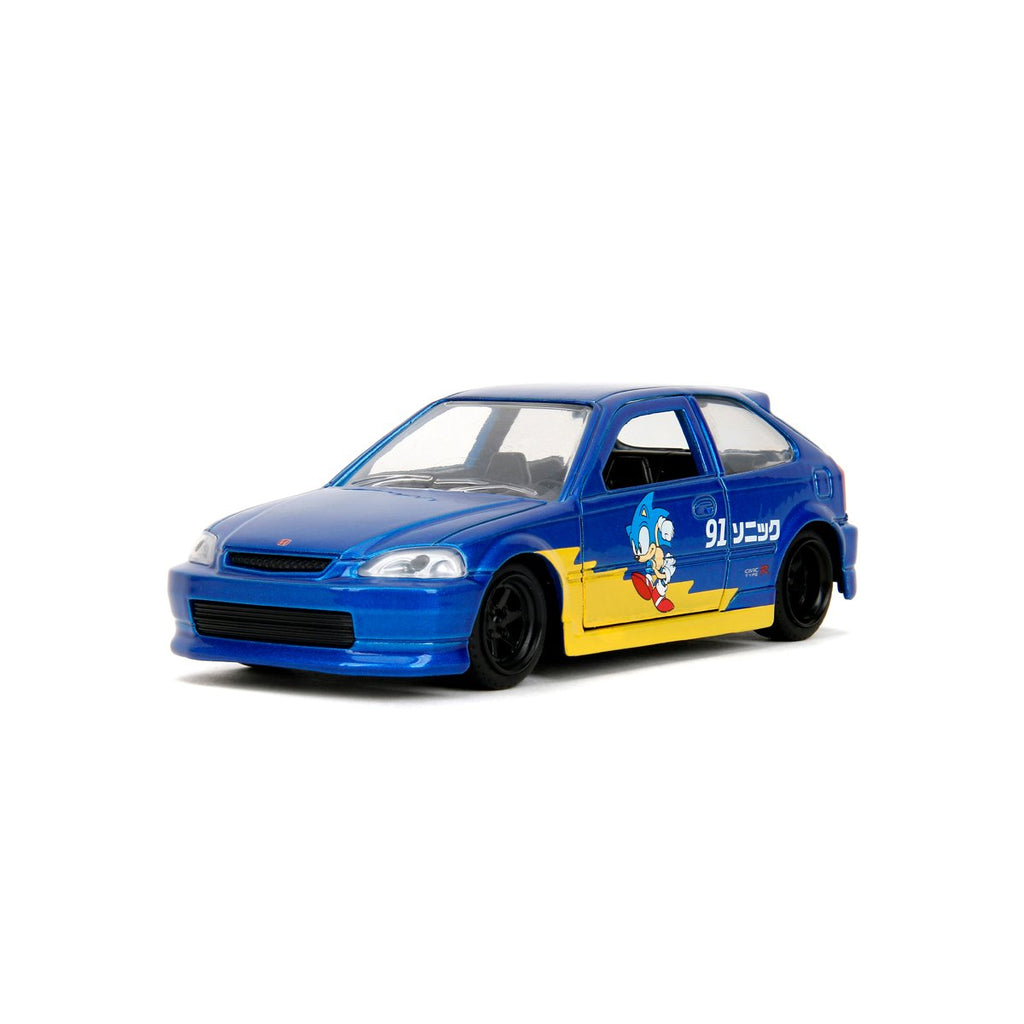 Hollywood Rides Sonic the Hedgehog Classic 1997 Honda Civic Type R 1:32 Scale Die-Cast Metal Vehicle