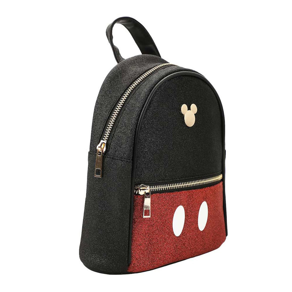 Mickey Mouse Metal Badge Glitter Mini-Backpack