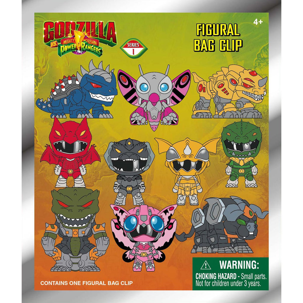 Godzilla vs. Mighty Morphin Power Rangers 3D Foam Bag Clip Random 6-Pack